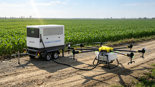 Het laatste nieuws van het bedrijf over Hoe een mobiele EV-lader landbouwdrone-operaties op afgelegen boerderijen ondersteunt